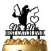 ximoogoooz Funny Fishing Wedding Cake Topper - Best Catch Ever - Groom Hugging Bride Fishing Couple Cake Topper Mr&Mrs Wedding Cake Topper (Fishing Couple)