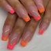 RUNRAYAY 24pcs Orange Press on Nails Medium French Tips Artificial Nails Fake Nails Glue on Nails for Women and Girls