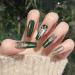 Vatocu Christmas False Nails Long Xmas Press on Nails Snowflakes Glitter Fake Nails Ballerina Acrylic Stick on Nails for Women and Girls(24pcs)