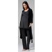 HAPPY MAMA Maternity Nursing Nightwear Set - Top, Pants & Robe 558p (Graphite Melange/Black) - Buy Online on SooperMarket.com