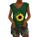 Short Sleeve T Shirts Clothing Woman T-Shirt Casual Black Clothing Top Women's Floral Pattern for Women Crop Tops Shirt Shirts Top Women's Summer Tank Top 5-green XL