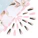 Brishow French Press-On Nails - Long Ballerina Acrylic with Gold Glitter 24-Piece Set for Women & Girls - Buy Online on SooperMarket.com
