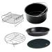 Cabilock 1set Air Fryer Accessories BBQ Rack Air Fryer Pot Accessories Baking Rack Cake Rack Stainless 5pcs