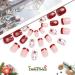 Vatocu Christmas False Nails - Short Red Snowflake & Elk Press on Nails | Snowman Acrylic Stick on Nails for Women & Girls (24pcs) - Buy Online on SooperMarket.com