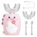 ANYCOVER Kids Electric Toothbrush, Kids Toothbrush U Shaped, 4 Brush Heads, IPX7 Waterproof, 3 Cleaning Modes, Suitable for 2-8 Years Infants Children's Electric Sonic Toothbrush (Pink)