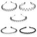 Timoo 5 PCS Metal Spring Wavy Hairband Hair Hoop  Simple Fashionable Headband Headwear Accessories for Men  Women  Black