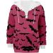 Shop Creoqiji Women's Black Sweater | Fashionable Long-Sleeved Hooded Style with Button & Cord Tie - Hot Pink Options Available - Buy Online on SooperMarket.com