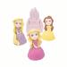 4x Princess Cake Toppers Set - Princess Castle Girls Birthday Party Wedding Baby Shower Christening Cupcake Decoration - Comes with an Edible Glue