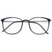 Koosufa classic retro glasses frames nerd glasses men women thin glasses without sealing thickness Steering glasses large panto glasses ultra light tr90 glasses frame with case light black