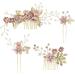 4 Pieces Wedding Hair Comb for Women Light Pink Gold Wedding Hair Clip Rhinestone Bridal Comb Hair Clip Wedding Hair Accessories Headpiece