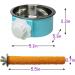 Stainless Steel Bird Feeding Dish Cup Stand - Cage Accessories for Parakeet, Conure, Cockatiels, Lovebirds, Budgie, Chinchilla - Buy Online on SooperMarket.com