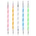Sularpek 5Pcs 2 Way Dotting Pen Tool Nail Art Tip, Multicolor Dotting Tool Set, Dot Paint Manicure kit, for Embossing Pattern Clay Sculpting Nail Art fluorescent color