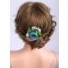 Deniferymakeup Bloomy Daisy Flower Hair Comb Rose flower Wedding Bridal Photo Shoot Greenery Headpiece for wome(Red and Deep Blue)