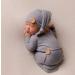 Newborn Baby Photo Shoot Props Crochet Outfit Set - Gray Long Tail Hat and Pants | Photography Accessories for Boys and Girls - Buy Online on SooperMarket.com