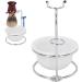 Bordstract Restaurant Stand Bowl Set - Professional Shaving Soap Peel Razor & Brush Holder for Men | Durable Stainless Steel & Nylon Wool Brush | Comfortable Silver White Design - Buy Online on SooperMarket.com