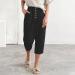 Gufesf Women's Cotton Linen Palazzo Pants - Summer Wide Leg Trousers with Pockets | Black, Small - Buy Online on SooperMarket.com