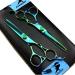 6.0 Inch Professional Japan 440C Hair Cutting Scissors - Salon Hair Blending/Thinning/Texturizing Shear for Barber or Home Use B-green