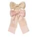 XFYUZR Women Bow Hair Clip Long Tail Ribbon Pink Large Bow Hair Clips Metal Alligator Clips French Vintage Double Large Bow Hair Accessories for Women Girls Kids Photo Shoots Prom Styling 2Pcs (Light Pink+Beige)