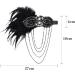 Feather Headband 1920s Flapper Headband Faux Pearls 1920s Flapper Headpiece Crystal Headband Fancy Dress Headwear Feather Vintage Headband for Women Hair Accessories for Cocktail Party Prom Wedding Black-2 - Buy Online on SooperMarket.com