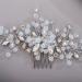 Chargances Bridal Crystal Hair Comb Wedding Blue Beaded Gemstone Hair Side Comb Fashion Flower Headband Headpieces Wedding Prom Flower Girl Hair Accessories for Women and Girls (Silver) - Buy Online on SooperMarket.com