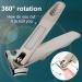 360 Rotating Nail Clippers for Seniors Long Handle Stainless Steel Nail Clippers Heavy Duty Toenail Finger Clippers for Thick Nails (Silver) - Buy Online on SooperMarket.com