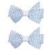 Titania hair clip small with bow large dots white-blue 2 pieces