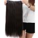 SEGO 58cm Dark Brown Clip-In Hair Extensions | 5 Clips | 100% Human Hair | Realistic Smooth Texture | Whole Head 23-120g - Buy Online on SooperMarket.com