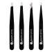 Brushworks HD 4 Piece Combination Tweezer Set - Black | Precision Eyebrow Grooming Kit - Buy Online on SooperMarket.com