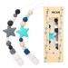 Baby Pacifier Clip Silicone Pacifier Chain Clip Baby Teething Toys with Clip Cute Silicone Milk Pacifier Clip with Star Pattern Fit All Baby Boy and Baby Girl Pacifier Clip 2 Packs