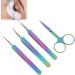 4-Piece Stainless Steel Nail Art Tool Set - Curved & Straight Tweezers Nail Scissors Rhinestone Picker for Eyelash Extensions - Buy Online on SooperMarket.com