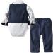 Volunboy Baby Boys Gentleman Suit 4 PCS Set | Toddler Formal Waistcoat Outfit with Shirts, Vest, and Bow Tie | 18-24 Months Navy White - Buy Online on SooperMarket.com