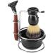 4-in-1 Shaving Set for Men - Badger Hair Brush Bowl & Stand Holder - Premium Grooming Kit - Buy Online on SooperMarket.com