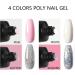 Poly Nail Gel Kit 4 Colors with Slip Solution | Glitter Builder Gel Nail Extension Set for Beginners | French Manicure Gift 4 Colors- Set B - Buy Online on SooperMarket.com
