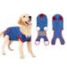 Emwel Dog Recovery Suit Recovery Shirt Abdominal Wound Protector for Large Dogs Puppy Medical Surgical Clothes blue L