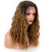 SHIYID Natural Brown Synthetic Lace Front Wig Loose Curly Wig Natural Hairline With Hair Long Wigs for Women
