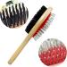 Double Sided Wooden Dog Brush for Grooming & Cleaning | 2-in-1 Pin & Bristle Soft Pet Hair Brush for Dogs & Cats | Long or Short Haired | Eco-Friendly - Buy Online on SooperMarket.com
