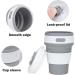 2Pcs Silicone Collapsible Travel Cup Set | Foldable Drinking Cups with Lids for Adults & Kids - Portable Camping Cups | Reusable & Leakproof Silicone Cups - Buy Online on SooperMarket.com