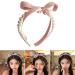 Limtula Pearls Bowknot Headbands for Woman Girl Ribbon Hairband for Skincare Makeup Delicate Hairband for Girl Taking Photo Blue - Buy Online on SooperMarket.com