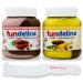 One 13 oz Jar of Strawberry & Chocolate-Hazelnut and One 13 oz Jar of Banana & Chocolate-Hazelnut Fundelina Spread with One WYKED YUMMY Spreader Plastic Knife and Jar Scraper Bundle