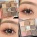 Lovelycat 9 Colors Glitter Eyeshadow Makeup Palette Matte High Pigmented Colorful Creamy Texture Eye Shadow Powder Natural Waterproof Long Lasting Eyeshadow Powder Cosmetics (pink grey) - Buy Online on SooperMarket.com