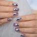 24pcs Metallic Chrome Short Length Press On Nails - Purple Solid Color Salon Manicure | High Shine Mirror Fake Nail Set - Round Tip Acrylic Nails - L5941-1 - Buy Online on SooperMarket.com