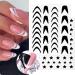 French Tip Nail Stickers - 6 Sheets Funny Printing Decals with Butterfly, Star, Heart Designs for French Manicure - Self-Adhesive 3D Nail Art Templates - Buy Online on SooperMarket.com