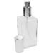 Fantasia Perfum Flakon empty 100ml with atomizer pump square clear glass bottle to fill yourself with perfume atomizer and cap in silver refillable for 100ml 100 ml (1 Pack)