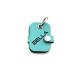 Copter farm dog brand bag for dogs on the collar |With engraving push button |Art leather real leather |Dog brand |Individually engraved on both sides (turquoise rectangle) turquoise rectangle