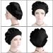 2 Pack Satin Bonnet Night Sleep Caps with Wide Elastic Band Silk Hair Wrap for Sleeping Soft Sleeping Head Cover Sleeping Hat for Women and Girls Curly Hair (Black) - Buy Online on SooperMarket.com