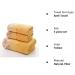 Lace Edge Embroidered Bath Towel Set - Super Absorbent Fiber - Yellow - 3 Piece Set - Buy Online on SooperMarket.com