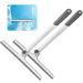 Shower Squeegee for Shower Doors, Shower Squeegee for Glass Doors, Bathroom, Mirrors, Windows Cars and Tile Walls, Silicone Handle Shower Squeegee 12 Inch (Grey,2 Pack) Gray+gray