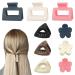 Heyu-Lotus 9 PCs Hair Claw Clips Small Women Hair Clips Matte Claw Clips Nonslip Girls Square Flower Triangular Mini Claw Hair Clips for Thick Hair Fine Medium thin Hair 2 Inch(MIxed 2)