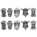 KALLORY Dreadlock Accessories 10pcs Viking Beard Beads  Skull Hair Braids Beads Antique Hair Jewels Dreadlock Tube Beads Vintage Hair Jewelry Pirate Accessories