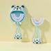 Baby training toothbrush children and shaped toothbrush toothbrush for the whole mouth soft brush head made of silicone cartoon design manual toothbrush for children from 2 to 6 years of dental hygiene blue tiger